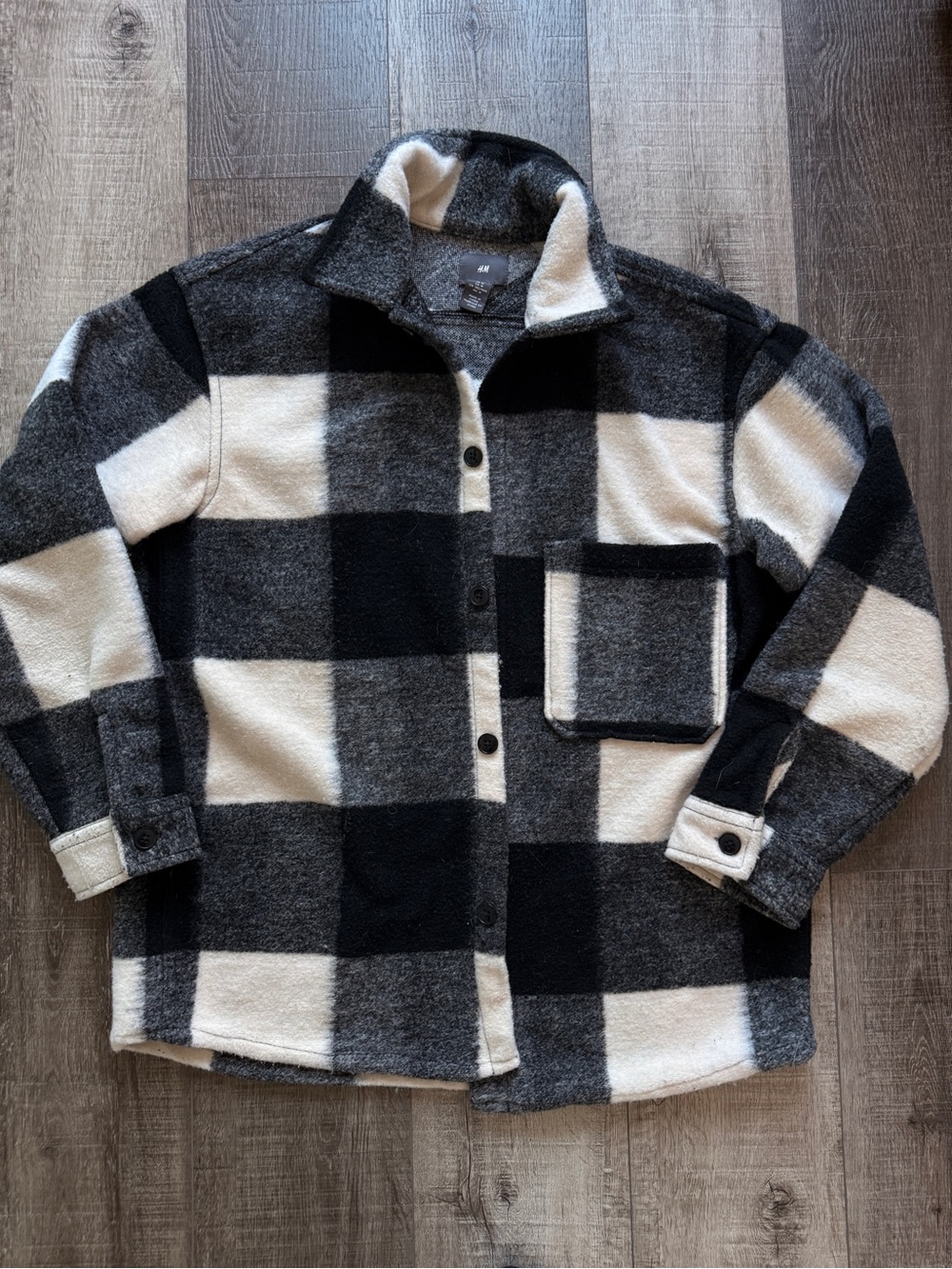 Black & White H&M Button-Up Shacket